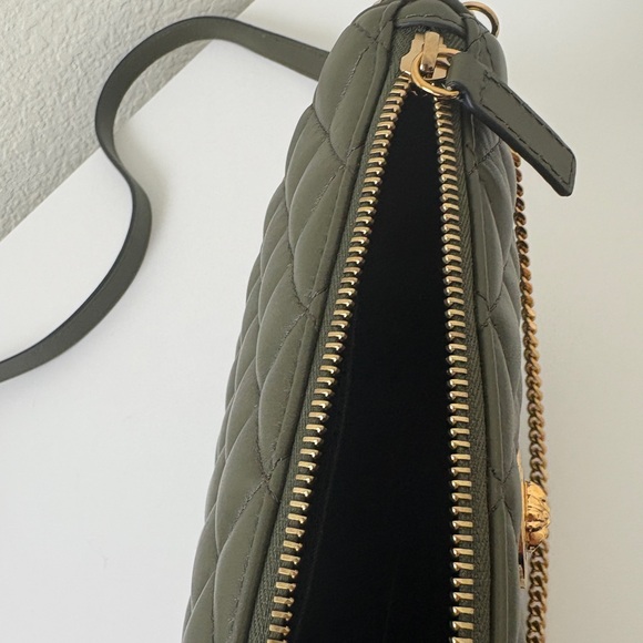 Versace Medusa Quilted Olive Green Crossbody Bag - Picture 12 of 13